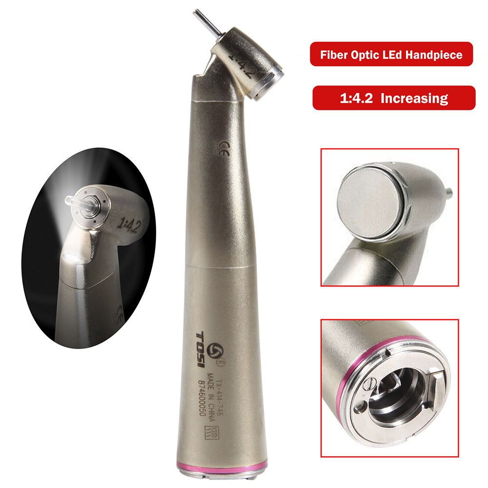 TOSI TX-414-746 Dental 45° Degree Contra Angle 1:4.2 Speed Increasing Fiber Optic LED Handpiece